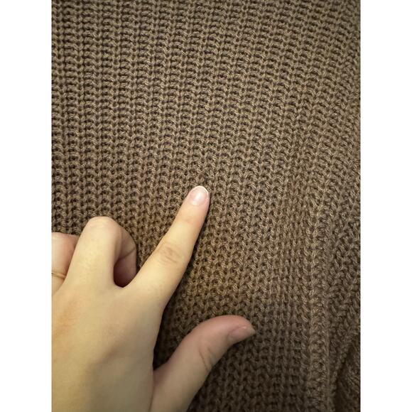 Philosophy Ribbed Knit Long Sleeve Top Brown Small - Picture 6 of 6